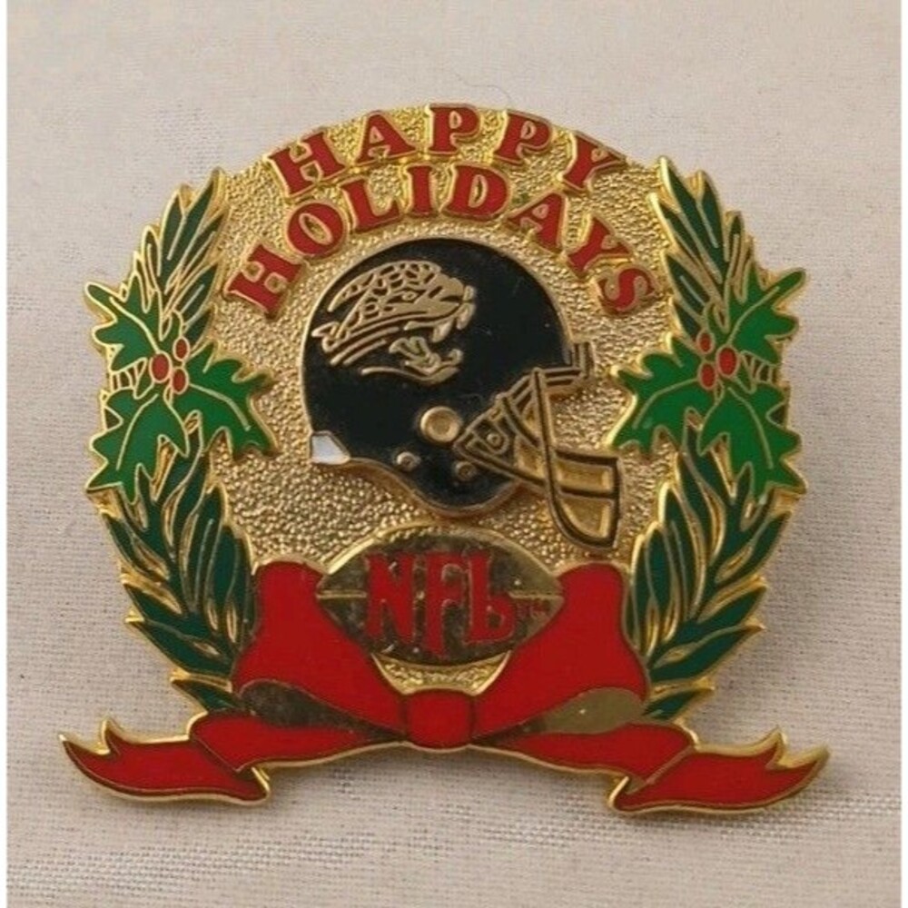 Vintage 1997 Jacksonville Jaguars NFL Happy Holidays Pin-EXCELLENT!